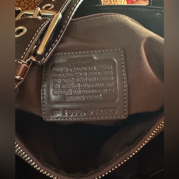 Vintage Coach Hamptons Satchel Tan Suede And Brown Leather NWT - Picture 11 of 16